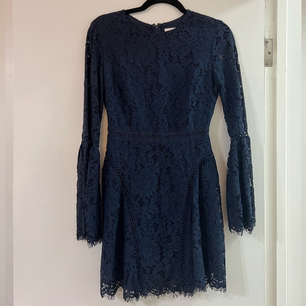 Navy Lace Mini Dress